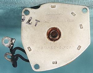 The back of the Sangamo motor with its three mounting holes