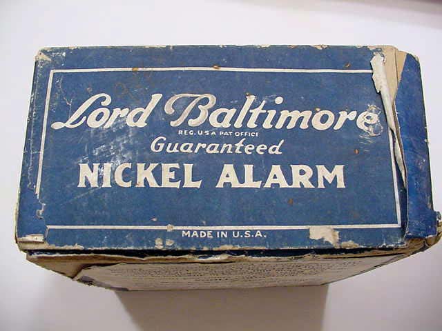 End of Westclox Lord Baltimore box